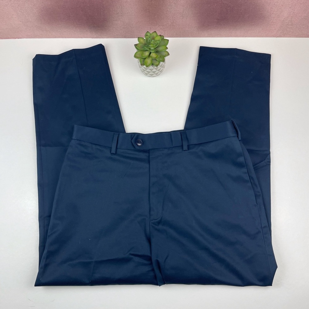 Perry Ellis Portfolio Navy Blue Dress Work Attire Pants Men Size 34x30